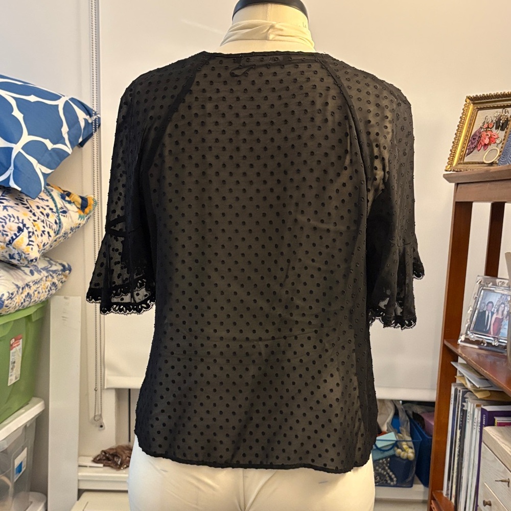 Zara Black Sheer Layered Blouse - Picture 11 of 14